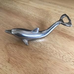 Vintage Chrome Dolphin Shaped Bottle Opener